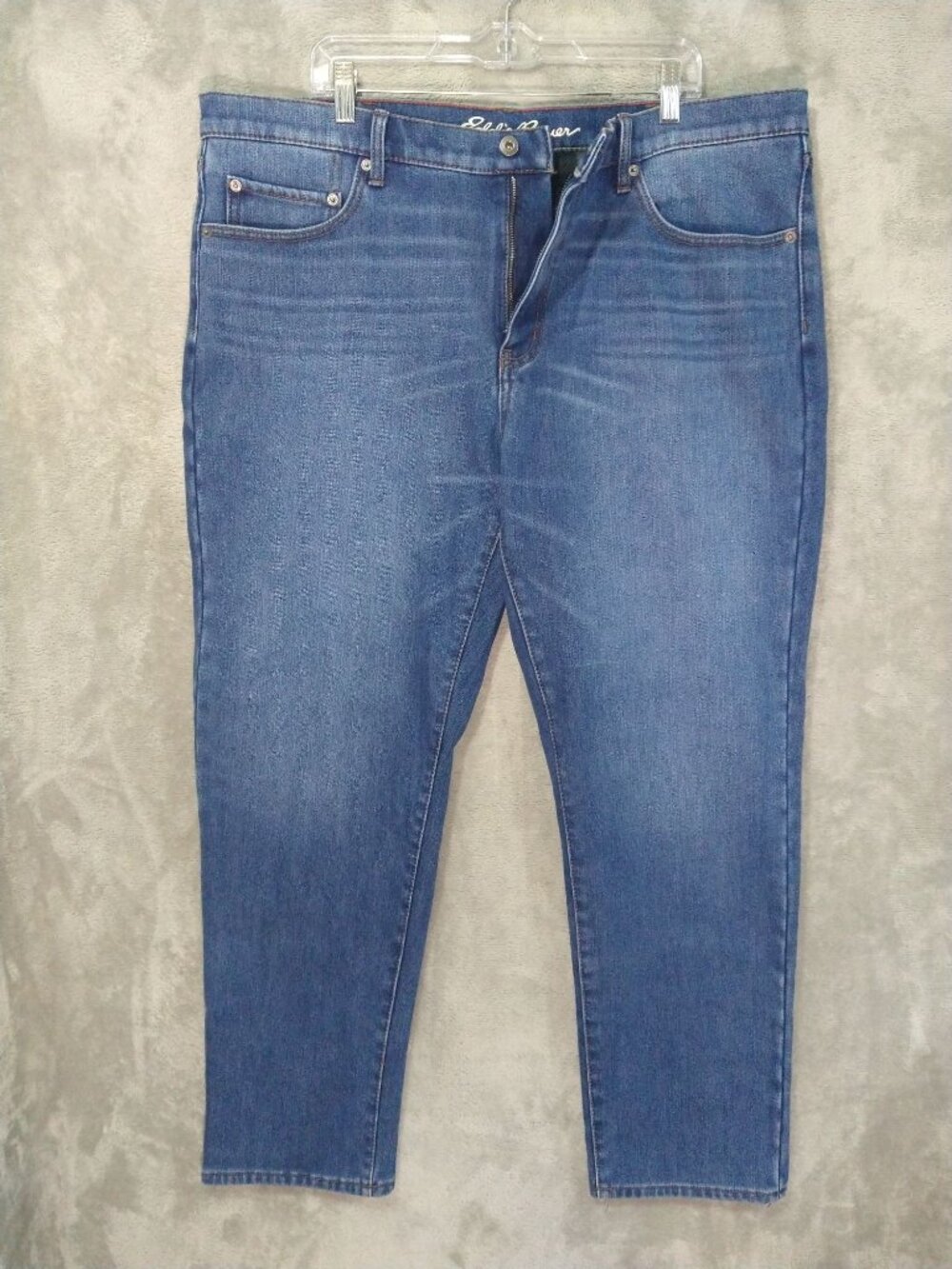 Eddie Bauer Jeans Mens 40x32 Blue Denim Flannel Lined Straight Leg High Rise
